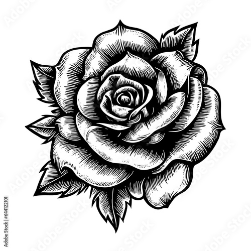 rose flower tattoo sketch