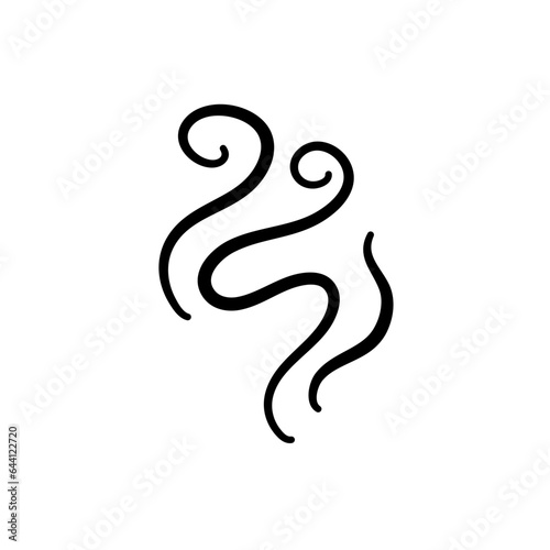 Doodle fire steam. Handdrawn smooth aroma smoke  vector hookah clouds doodle