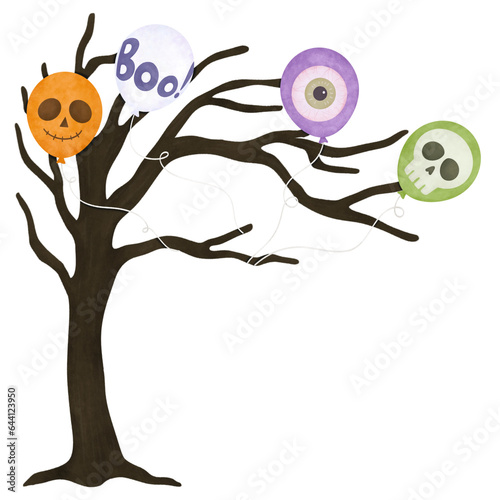 Halloween tree cartoon