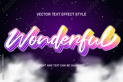 wonderful sparkling night stars dreamland typography editable text effect style template background design