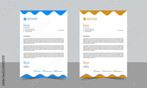Abstract Letterhead Design Modern Business Letterhead Design Template, Clean and professional corporate company business letterhead template design