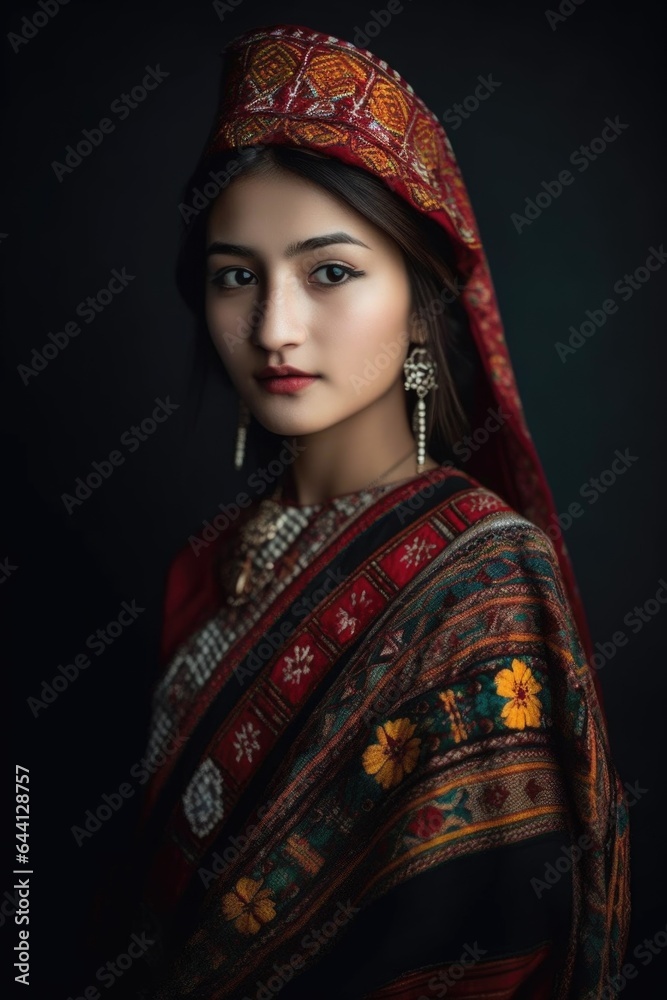 shot of a beautiful young woman in traditional dress