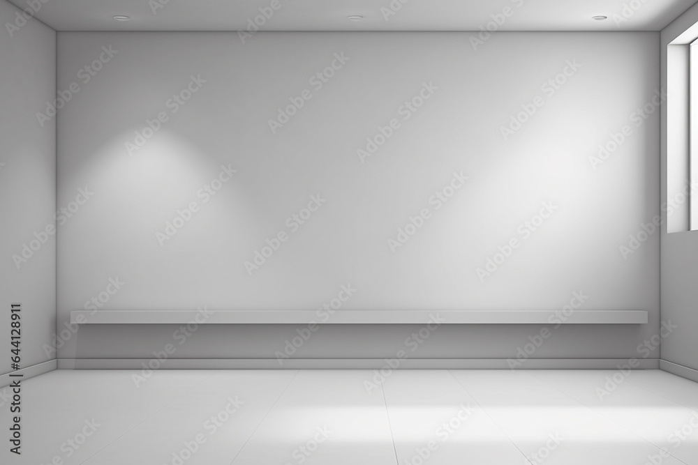 A superflat, light grey background designed for product presentations, featuring soft light and shadow accents from nearby windows.