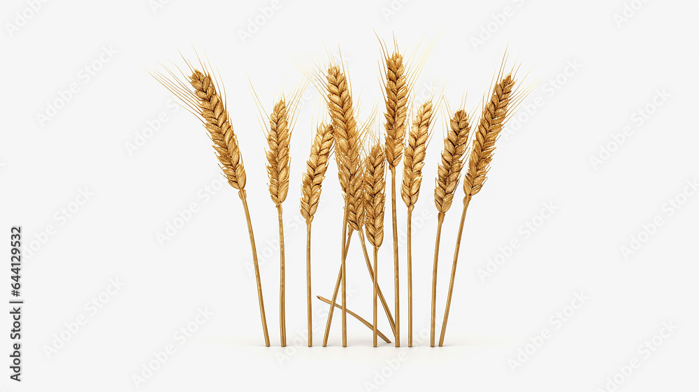 Fototapeta premium ears of golden wheat isolated on a white background.