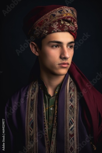 cropped shot of a handsome young man dressed in traditional clothing