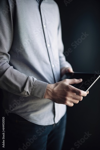 cropped shot of an unrecognizable man using a digital tablet