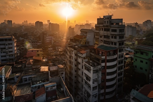  Dhaka Bangladesh centrum city in sunset 
