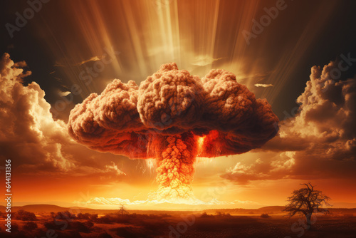 Nuclear Explosion Mushroom Cloud Image photo