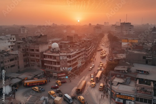 Lahore Pakistan centrum city in sunset 