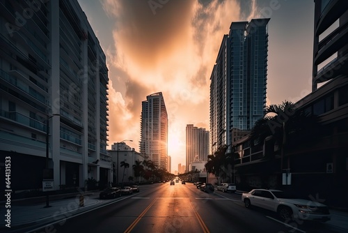Miami United States centrum city in sunset © Tor Gilje