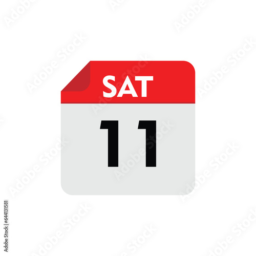 11 saturday icon with white background