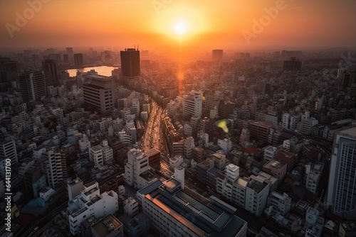 Osaka Japan centrum city in sunset © Tor Gilje