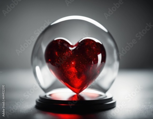 Crystal heart. AI illustration