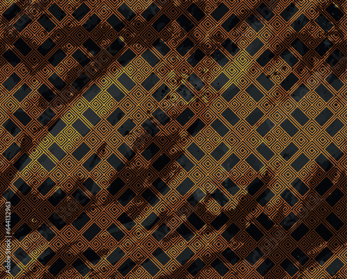 ancient diamond golden seamless pattern with water color effect