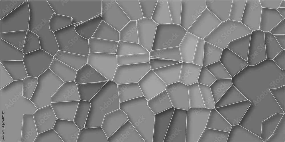 Abstract background of crystallized. gray papercut Geometric Modern creative background. Colorful Geometric Retro tiles pattern. Gray hexagon ceramic. triangular 3d Wall background with tile. Abstract background of crystallized. gray papercut Geometric Modern creative background. Colorful Geometric Retro tiles pattern. Gray hexagon ceramic. triangular 3d Wall background with tile.