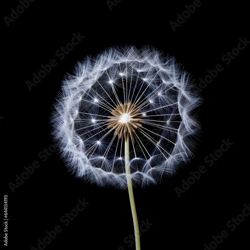 Photo of Dandelion Flower isolated on a dark background