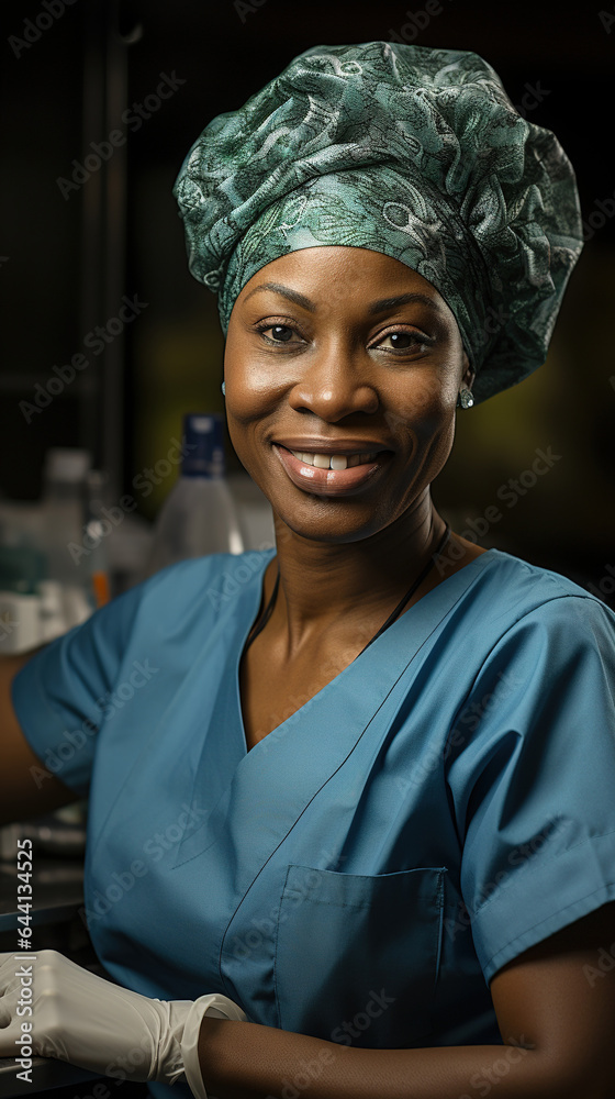 Close up portrait of African afro american female nurse Close up portrait of African afro american female nurse
