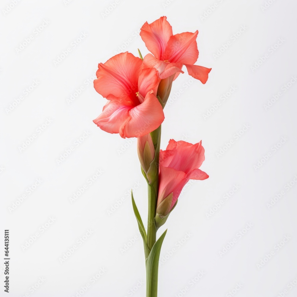 Photo of Gladiolus Flower isolated on a white background Photo of Gladiolus Flower isolated on a white background