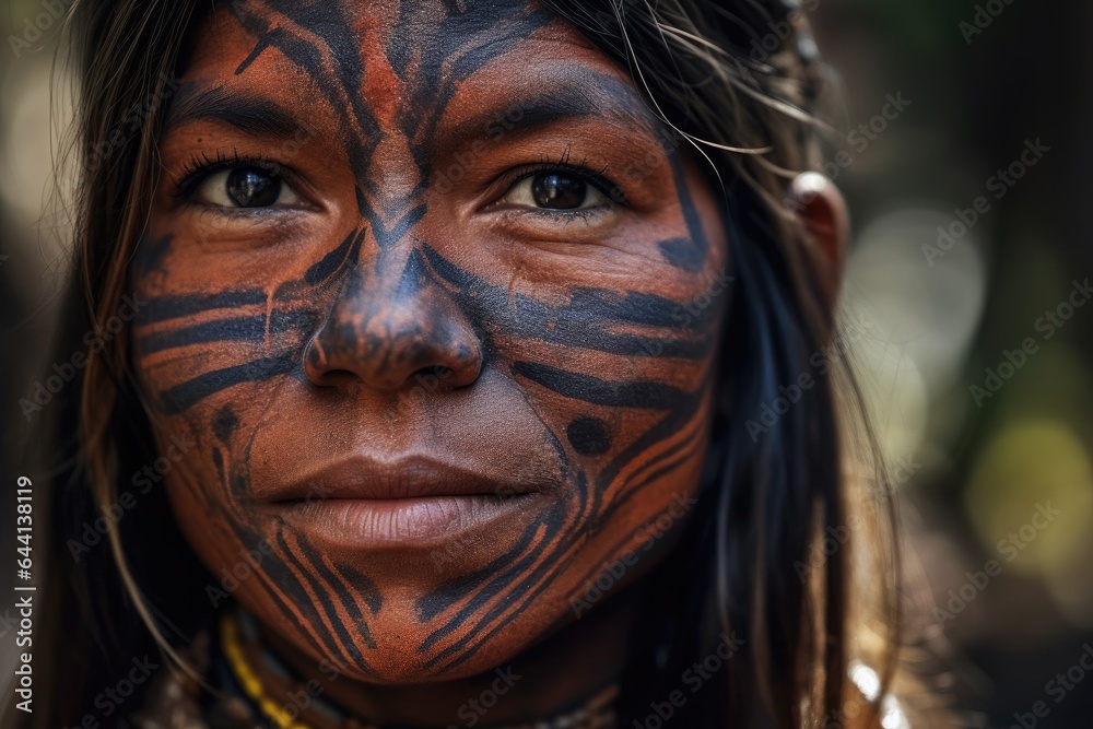 shot of an unrecognizable indigenous woman wearing traditional face paint