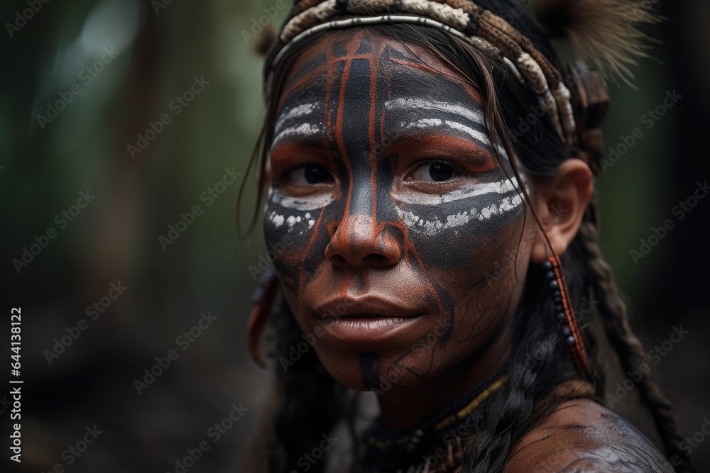 shot of an unrecognizable indigenous woman wearing traditional face paint