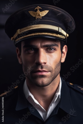 cropped portrait of a handsome pilot wearing his hat © Alfazet Chronicles