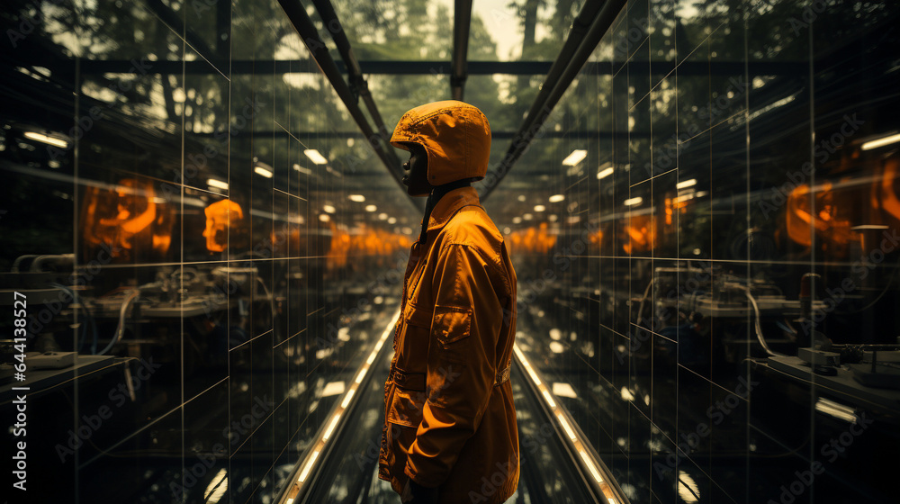 Young Man in Yellow Coat, Cool, Reflective Side Profile