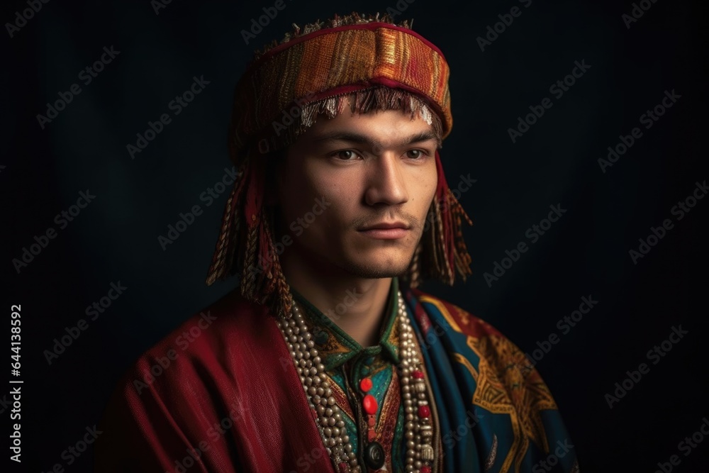 portrait of a proud young man wearing traditional clothing