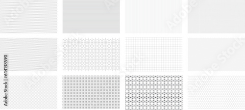 Set of pattern background. Vertical line pattern, box lien pattern, block pattern, circle pattern, hexagon pattern, use for textile, paper, book, design element. vector pattern  