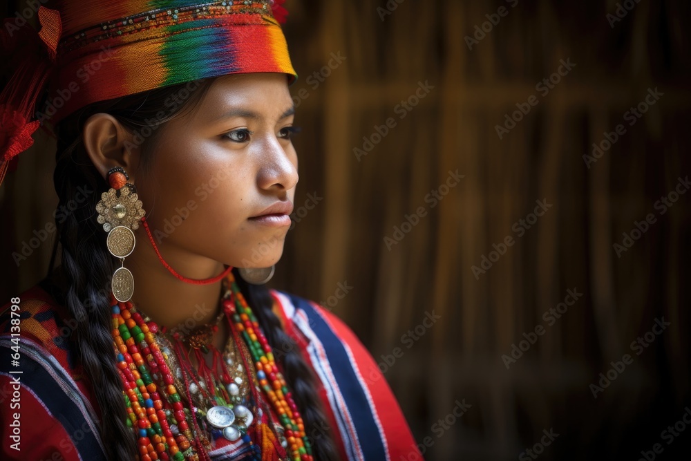 Obraz premium shot of a young woman from the kuna tribe