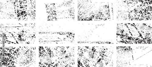 Wallpaper Mural Overlay textures set stamp with grunge effect. Old damage Dirty grainy and scratches. Set of different distressed black grain texture. Distress overlay vector textures.	 Torontodigital.ca