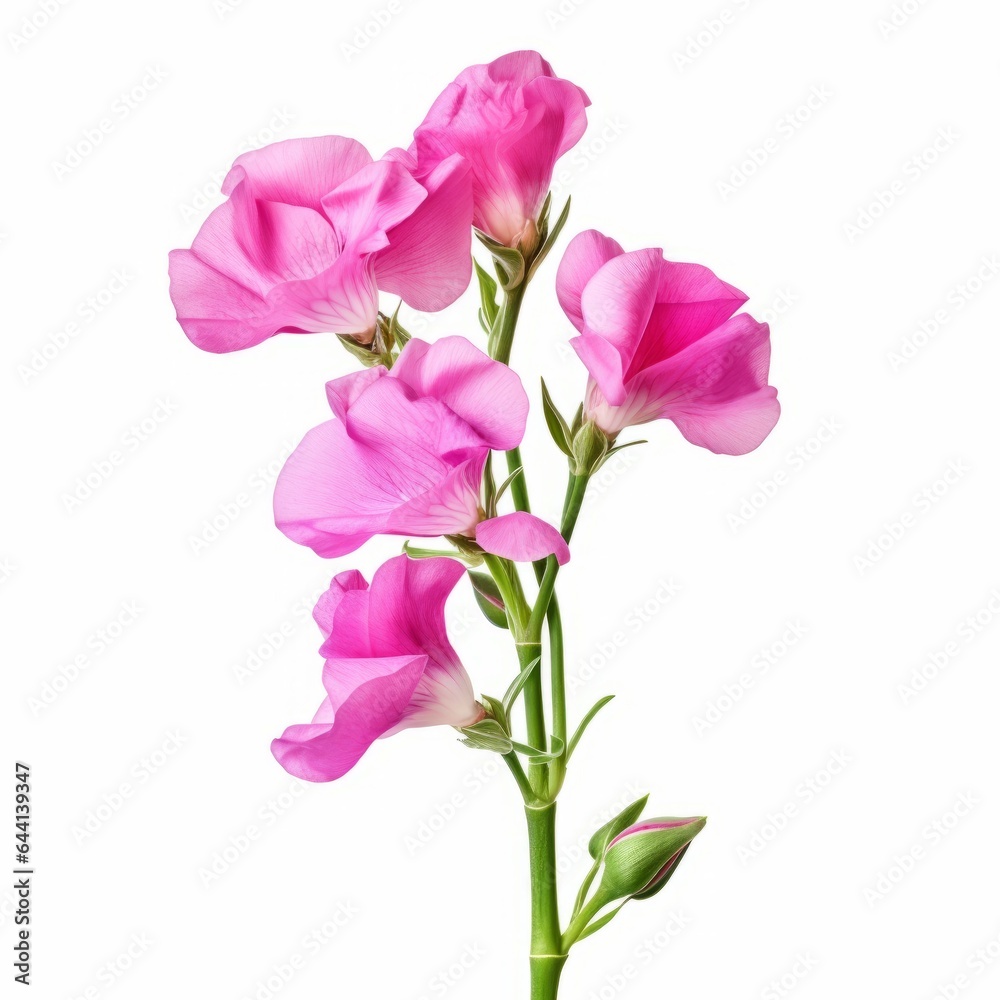 Photo of Sweet Pea Flower isolated on a white background Photo of Sweet Pea Flower isolated on a white background
