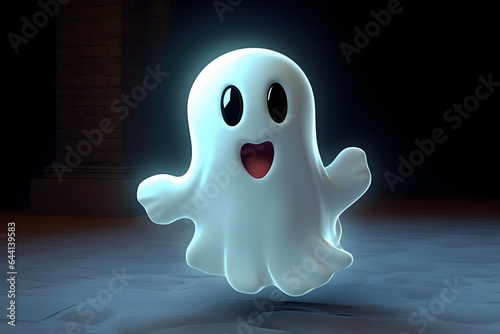 3d cute ghost Made with Generative AI