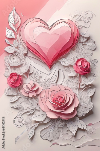 Layered paper cut valentines