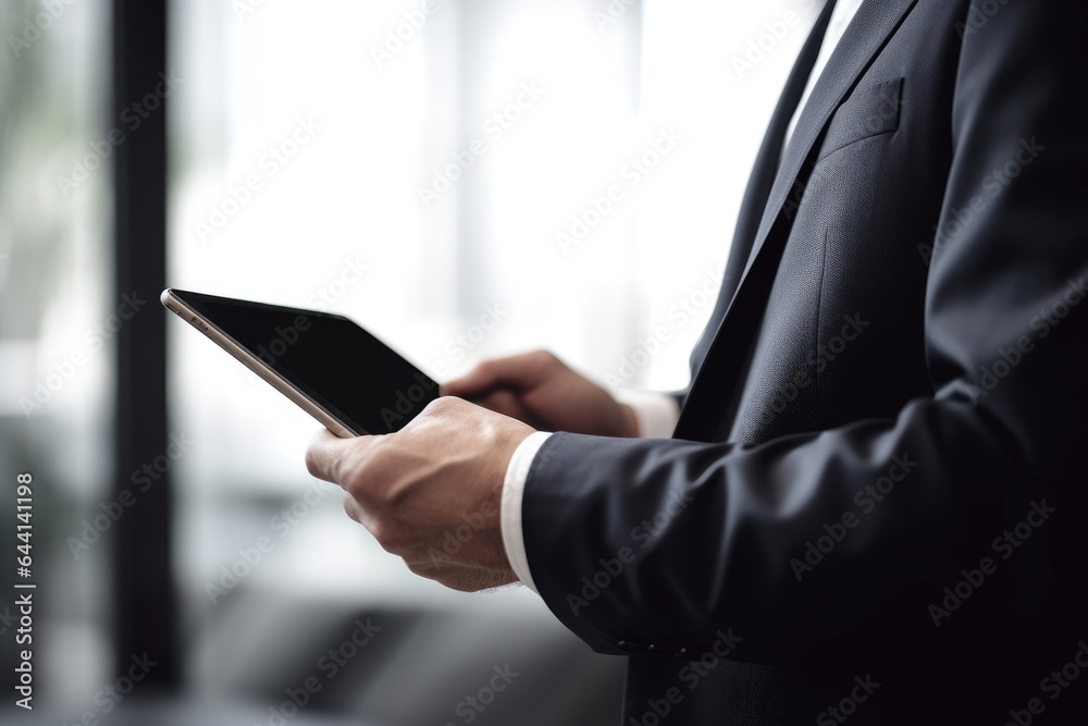 closeup shot of an unrecognizable male using a digital tablet in a office closeup shot of an unrecognizable male using a digital tablet in a office