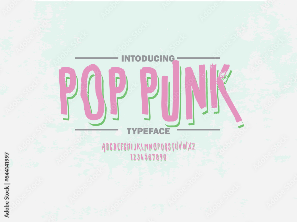 FONT ILLUSTRATION WITH POP PUNK AND GRUNG STYLE, SUITABLE FOR POSTER DESIGN OR T-SHIRT DESIGN