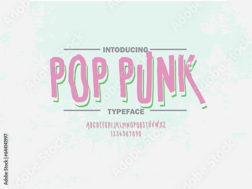 FONT ILLUSTRATION WITH POP PUNK AND GRUNG STYLE, SUITABLE FOR POSTER DESIGN OR T-SHIRT DESIGN