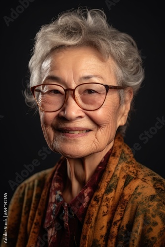 senior woman, portrait smile and face with glasses for vision, healthcare or spectacles in studio