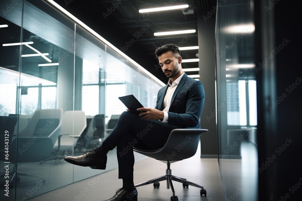 shot of a young engineer sitting alone in the office and using his digital tablet shot of a young engineer sitting alone in the office and using his digital tablet