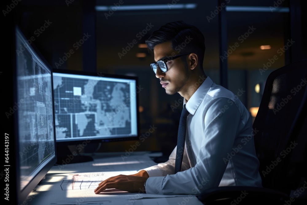 shot of a young engineer using the computer in his office shot of a young engineer using the computer in his office