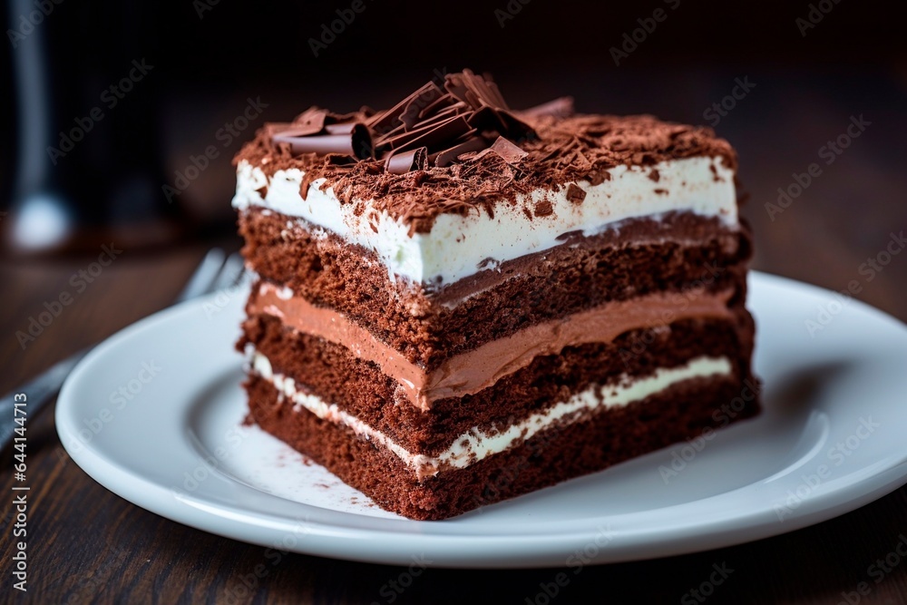 Piece of chocolate cake. Generated AI Piece of chocolate cake. Generated AI