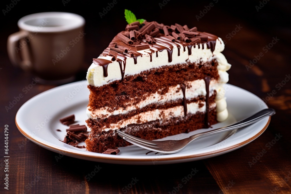 Piece of chocolate cake. Generated AI Piece of chocolate cake. Generated AI