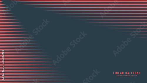 Linear Half Tone Pattern Vector Rays Border Red Black Colour Classy Abstract Background. Retrowave Synthwave Retro Futurism Minimalist Art Style Abstraction. Neat Halftone Gradient Striped Decoration