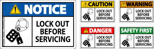 Caution Sign, Lock Out Before Servicing