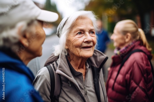 shot of a woman talking to her seniors clients after their walk © altitudevisual