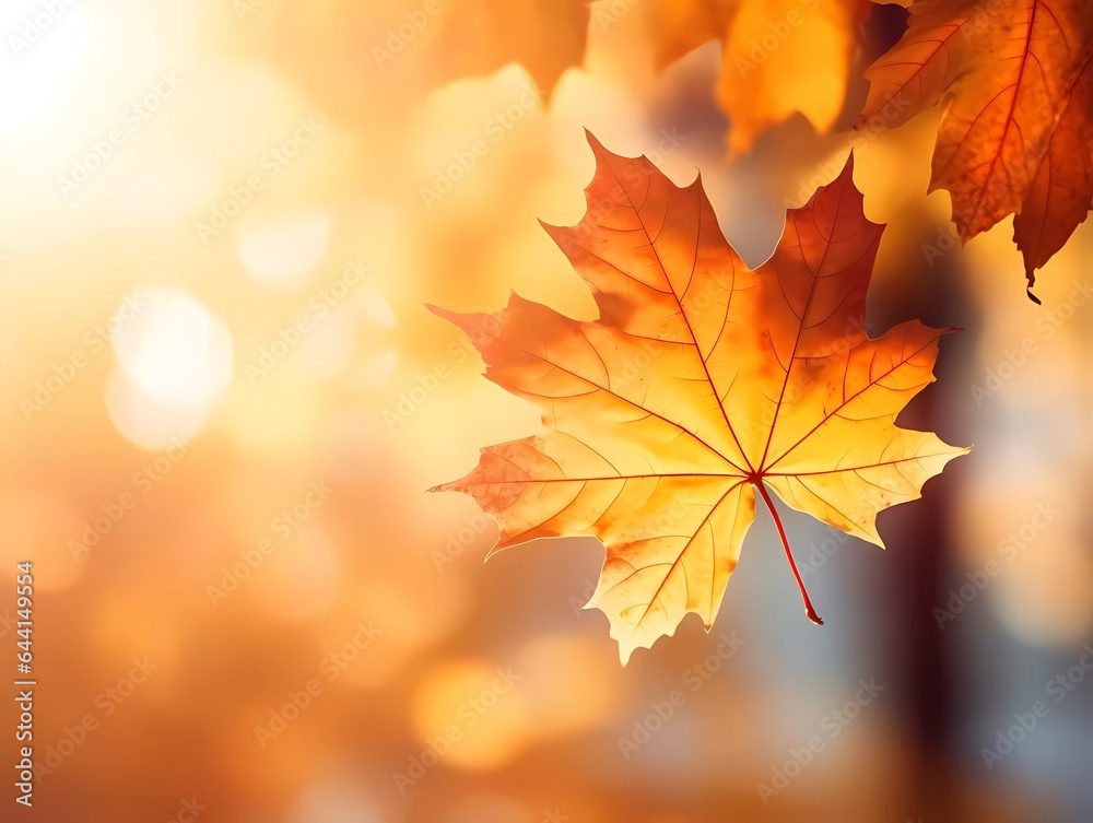 Autumn background with yellow and red leafs. Autumnal background, good for advertising or banners. Ai Generative Autumn background with yellow and red leafs. Autumnal background, good for advertising or banners. Ai Generative