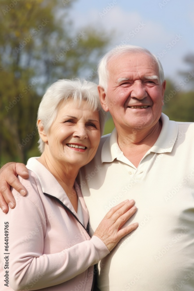 portrait of a happy senior couple standing together outdoors portrait of a happy senior couple standing together outdoors