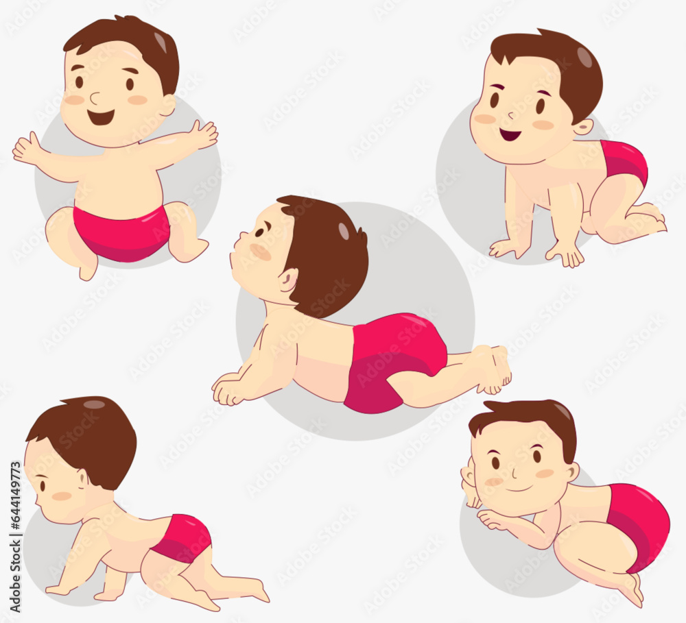 illustration of cute element baby collection illustration of cute element baby collection