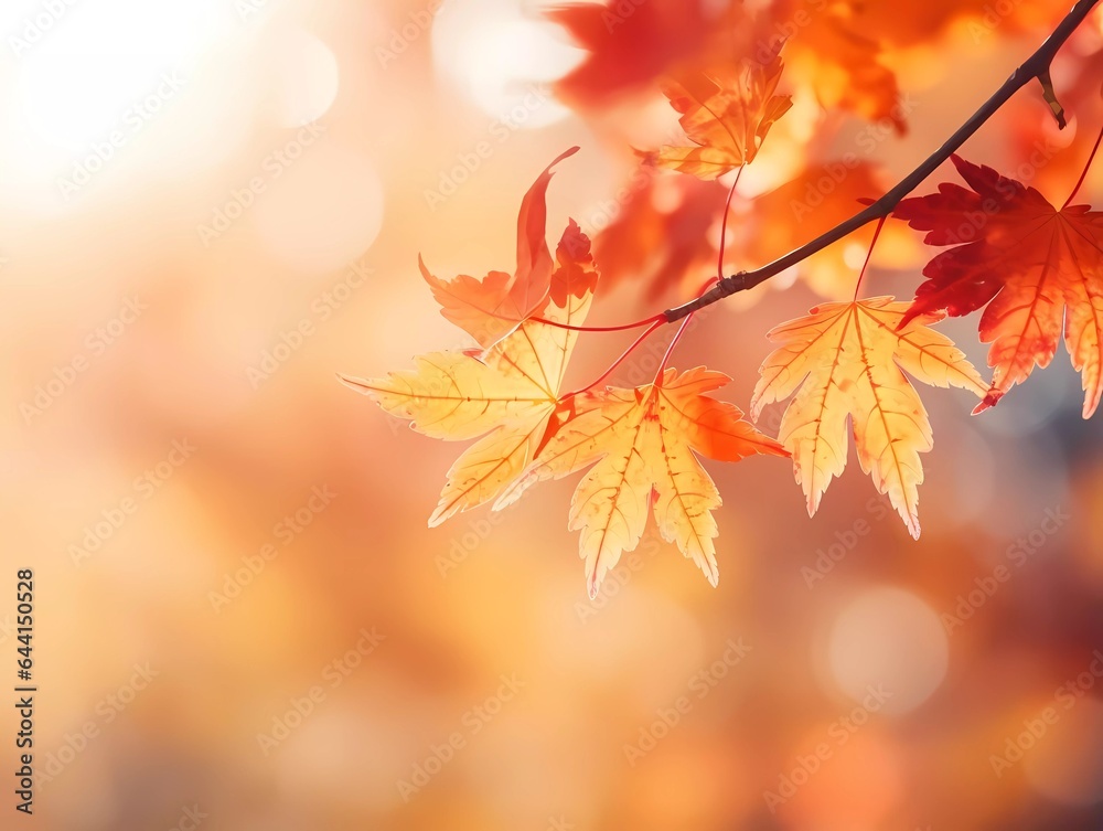 Autumn background with yellow and red leafs. Autumnal background, good for advertising or banners. Ai Generative Autumn background with yellow and red leafs. Autumnal background, good for advertising or banners. Ai Generative