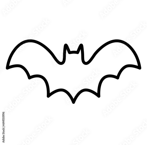 Cute bat halloween cartoon outline icon