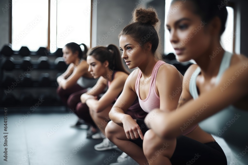 shot of a group of people doing situps in fitness class shot of a group of people doing situps in fitness class